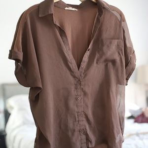 chiffon cotton button up